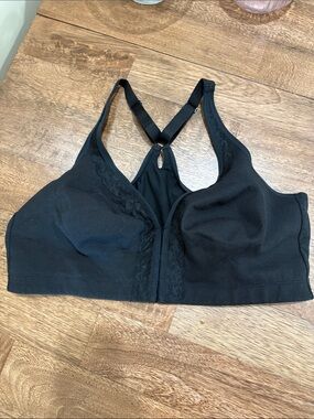Cacique Sports Bra 44DD Black unlined full coverage no-wire